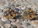 【送料無料】メンズアクセサリ— ムーブメントカフスボタンwatch movement cufflinks steampunk gears machine industrial oval gold