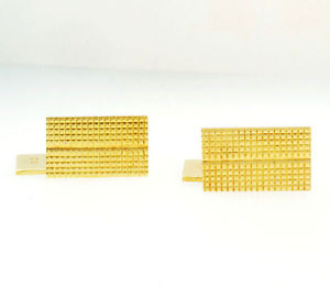 【送料無料】メンズアクセサリ—　ヴィンテージイエローゴールドロンドンカフスボタンvintage 18ct yellow gold london 1973 patterned cufflinks 10x16mm