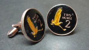 【送料無料】メンズアクセサリ— ザンビアコインカフスボタンzambia coin cufflinks 21mm