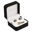 【送料無料】メンズアクセサリ— ストライプローズゴールドカフスボタンタイバーセットstriped rose gold cufflinks and s...