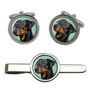 ̵ۥ󥺥—åץå listinggerman pinscher round cufflink and tie clip set