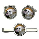 【送料無料】メンズアクセサリ— ブルドッグラウンドタイクリップセットenglish bulldog round cufflink and tie c...