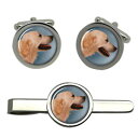 【送料無料】メンズアクセサリ— タイクリップセット listinggolden retriever round cufflink and tie c...
