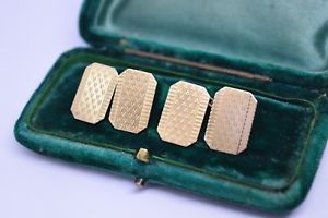 【送料無料】メンズアクセサリ—　ビンテージアールデコスターリングシルバーゴールドプレートカフリン..