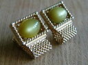 【送料無料】メンズアクセサリ—　designerswankvintage wraparound mesh cufflinks lime greenstonesdesigner swank vintage wraparound mesh cufflinks lime green