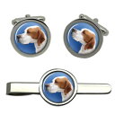 【送料無料】メンズアクセサリ— ポインターカフスリンクネクタイピンセットenglish pointer round cufflink and tie...