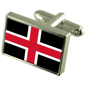 【送料無料】メンズアクセサリ— ダーラムフラグカフスリンクdurham city england flag cufflinks engraved box