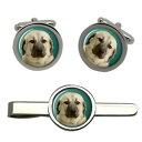 【送料無料】メンズアクセサリ— アナトリアカフスリンクネクタイピンセットanatolian shepherd dog round cufflink and tie clip set