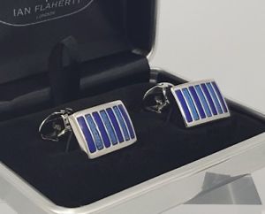 【送料無料】メンズアクセサリ—　ストライプカフスボタンスタイリッシュクラシックメンズカフリンクスrectangular tonal blue striped cufflinks stylish classic mens cufflinks