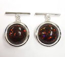 【送料無料】メンズアクセサリ— ギルソンオパールカフスボタンソリッドシルバーメンズnovelty detailed red fire gilson opal cufflinks 925 solid silver mens gift