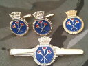 【送料無料】メンズアクセサリ— カフスボタンバッジネクタイクリップセットhms illustrious royal navy cufflinks, ...