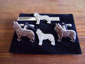 【送料無料】メンズアクセサリ—　ハスキーシルバータイスライドラペルピンhusky silver col cufflink, tie slide lapel pin set