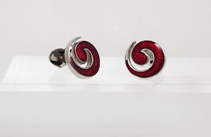 【送料無料】メンズアクセサリ— イアンフラハティブライトレッドスワールカフスボタンメンズレディースカフスボタンian flaherty bright...