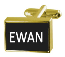 【送料無料】メンズアクセサリ—　カフスリンク ユアンengraved box goldtone cufflinks name ewan