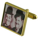 【送料無料】メンズアクセサリ— コメディーローレルハーディカフスリンクcomedy laurel hardy gold square cufflin...