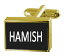 【送料無料】メンズアクセサリ—　ボックスカフリンクスengraved box goldtone cufflinks name hamish