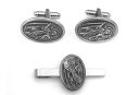 【送料無料】メンズアクセサリ— セントクリストファーピューターカフスボタンタイクリップボックスセットst christopher pewter cu...
