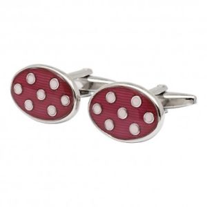 【送料無料】メンズアクセサリ- スポットカフリンクスred and white spot cufflinks