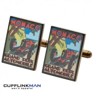 【送料無料】メンズアクセサリ—　ビンテージモナコレースカフリンクスvintage monaco race cufflinks