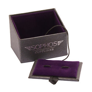 【送料無料】メンズアクセサリ—　プレゼンテーションボックスストライプスクエアカフリンクスsophos purple stripe square cufflinks in presentation gift box