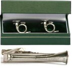 【送料無料】メンズアクセサリ—　フォックスハンティングホルンカフスボタンタイクリップバーメンズスライドセットfox hunting horn cufflinks amp; tie clip bar slide mens gift set present