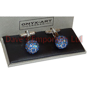 メンズアクセサリ—　スワロフスキーサファイアクリスタルボールカフスボタンクリアオニキスアートレディースswarovski sapphire clear crystal ball cufflinks onyx art gift boxed ladies