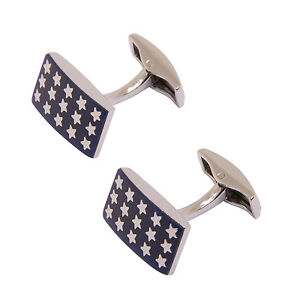 【送料無料】メンズアクセサリ—　プレゼンテーションボックスカフリンクスsophos blue 15 silver stars rectangular cufflinks in presentation gift box