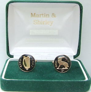 【送料無料】メンズアクセサリ—　アイルランドカフリンクスブラック