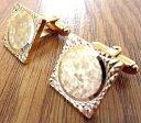 【送料無料】メンズアクセサリ- ビンテージメンズスクエアサークルゴールデンカフリンクスvintage mens square circle golden cufflinks