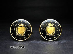 【送料無料】メンズアクセサリ—　マルタエナメルコインカフスボタンユーロセントmalta enamelled coin ..
