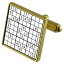 【送料無料】メンズアクセサリ—　パズルカフスボタンクリスタルタイクリップセットsudoku puzzle goldtone cufflinks crystal tie clip gift set