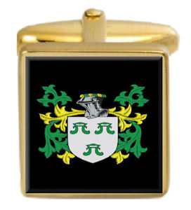 【送料無料】メンズアクセサリ—　スコットランドカフスボタンボックスコートhattle scotland family crest surname coat of arms gold cufflinks engraved box