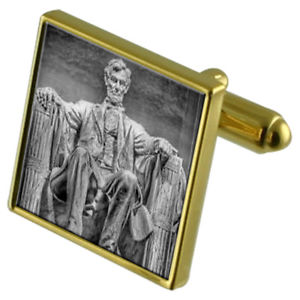 【送料無料】メンズアクセサリ—　エイブラハムリンカーンカフスボタンクリスタルタイクリップセットabraham lincoln goldtone cufflinks crystal tie clip gift set