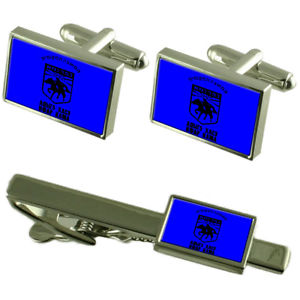 【送料無料】メンズアクセサリ—　イスラエルカフスボタンタイクリップボックスセットkfar kama city israel flag cufflinks tie clip box gift set