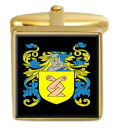 【送料無料】メンズアクセサリ— イングランドカフスボタンボックスコートfreer england family crest surname coat of arms gold cufflinks engraved box