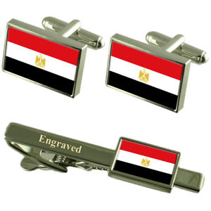 【送料無料】メンズアクセサリ— エジプトカフスボタンタイクリップマッチングボックスegypt flag cufflinks engraved tie clip matching box set