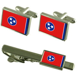 【送料無料】メンズアクセサリ—　テネシーカフスボタンタイクリップマッチングボックスセットtennessee flag cufflinks tie clip matching box gift set