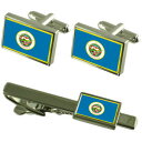 【送料無料】メンズアクセサリ— ミネソタカフスボタンタイクリップマッチングボックスセットminnesota flag cufflinks tie c...