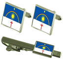 【送料無料】メンズアクセサリ— ペルナンブコフラグカフスボタンタイクリップマッチングボックスセットpernambuco flag cufflinks...