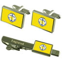 【送料無料】メンズアクセサリ— アンカレッジアメリカカフスボタンタイクリップセットanchorage city usa flag cufflinks...