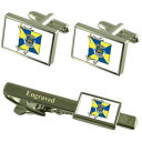 【送料無料】メンズアクセサリ— アルマダポルトガルカフスボタンタイクリップセットalmada city portugal flag cufflink...