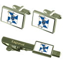 【送料無料】メンズアクセサリ— ブラガポルトガルカフスボタンタイクリップセットbraga city portugal flag cufflinks ...