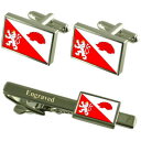 【送料無料】メンズアクセサリ— チェコカフスボタンタイクリップセットjihlava city czech republic flag cufflin...
