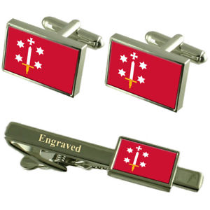 【送料無料】メンズアクセサリ—　ハールレムオランダカフスボタンタイクリップセットhaarlem city netherlands flag cufflinks engraved tie clip set