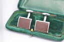 【送料無料】メンズアクセサリ- ビンテージスターリングロンドンリンクデザインシルバーカフリンクスvintage sterling silver cufflinks with a leather design by links of london b446