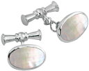 メンズアクセサリ—　アリノーマンパールオーバルカフスボタンスターリングシルバー ari d norman 925 sterling silver mother of pearl oval cufflinks gift boxed