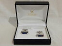 【送料無料】メンズアクセサリ- パリアムールカフスボタンkorl paris k d’amour cufflinks silver plated amp; blue lacquer