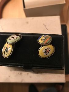 楽天hokushin【送料無料】メンズアクセサリ—　バイスエナメルダブルスターリングシルバーカフリンクス4 vices enamel double sterling silver cufflinks