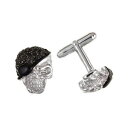 【送料無料】メンズアクセサリ— ソリッドスターリングシルバースカルカフスボタンセット 925 solid sterling silver amp; ...