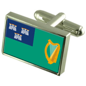 【送料無料】メンズアクセサリ—　ダブリンアイルランドスターリングシルバーフラグカフスボタンボックスdublin city ireland sterling silver flag cufflinks engraved box